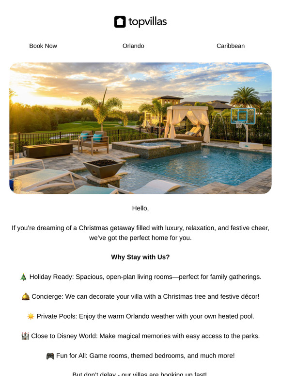 Unwrap your perfect Christmas villa!