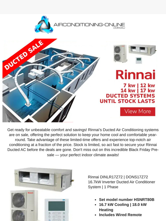 Black Friday is Coming! Get Rinnai Ducted AC at Sale Prices!