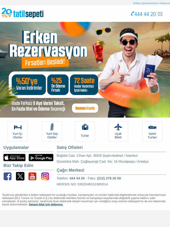 2025 Erken Rezervasyon Fırsatları Başladı! %50'ye Varan İndirimlerle Tatilini Hemen Planla!