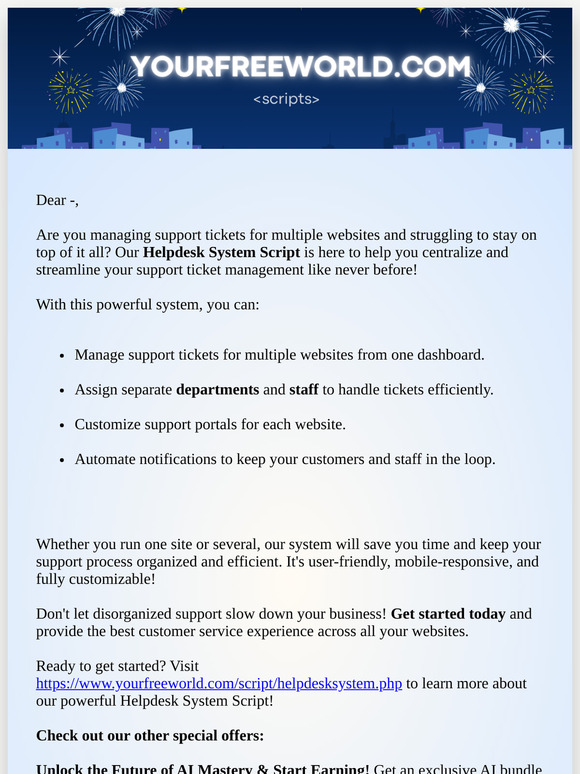 Streamline Your Customer Support with our Helpdesk System Script!