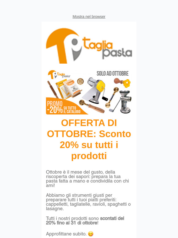 🛒 Ancora per pochi giorni la promo sconto del 20%