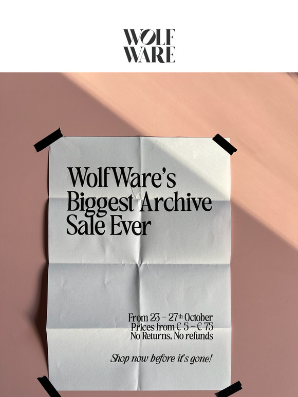ARCHIVE SALE STILL GOING STRONG