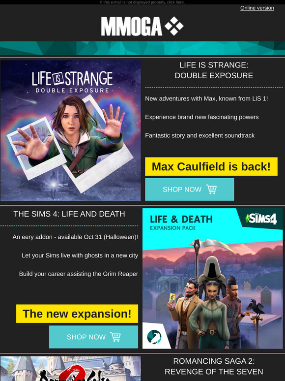 MMOGA - Life is Strange Double Exposure! Sims 4 Addon! Romancing Saga 2 Remake!