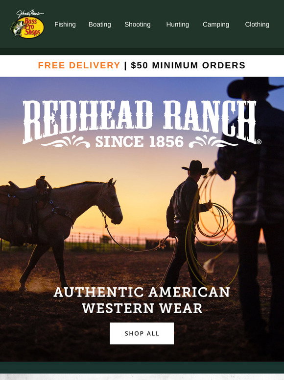 Redhead Ranch Bass Pro Shops: RedHead Ranch: Authentic Western Wear | Milled