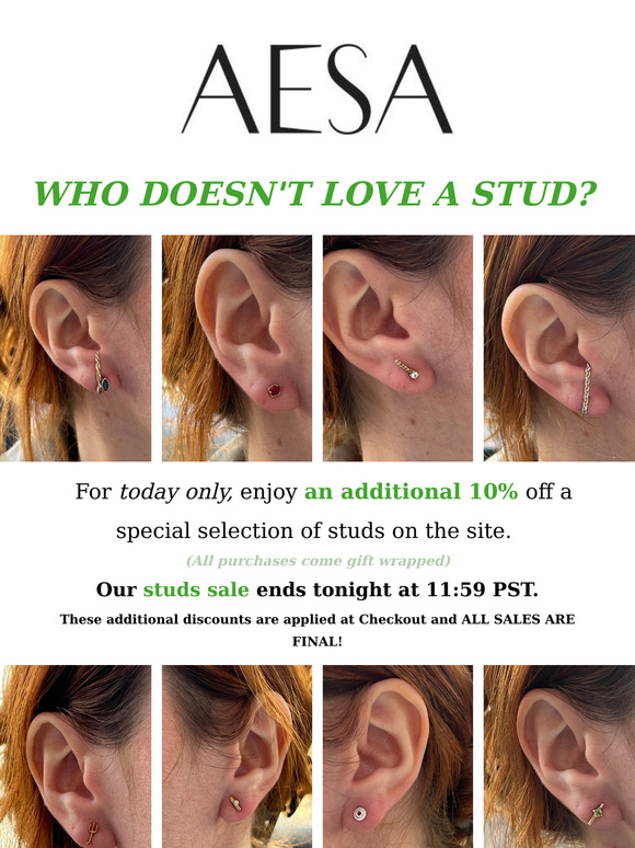 Flash Sale: An Extra 10% Off STUDS & STUDS 💛