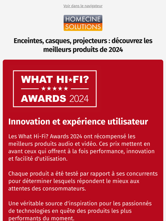 What Hi-Fi? Awards 2024 🏆: les meilleurs produits audio et vidéo de l'année