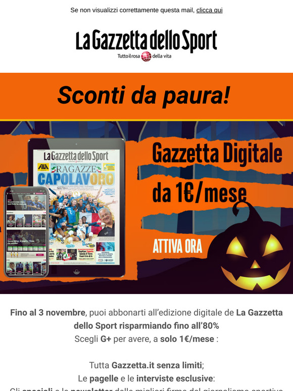 Abbonati a Gazzetta con sconti fino all’80%!