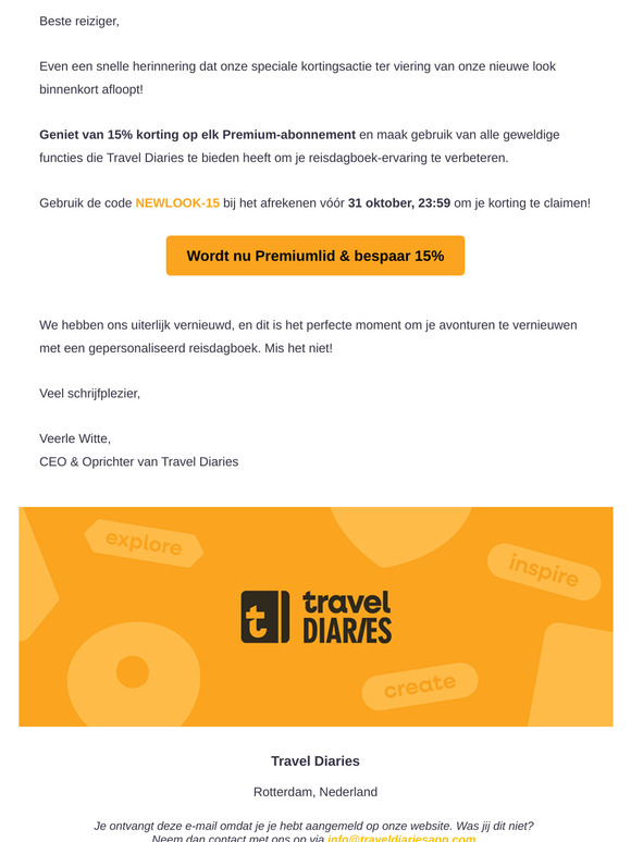 Laatste kans om 15% korting te krijgen 🎉