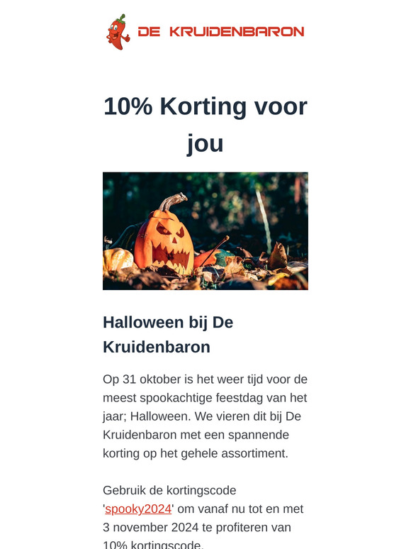 Halloween 🎃 korting bij De Kruidenbaron