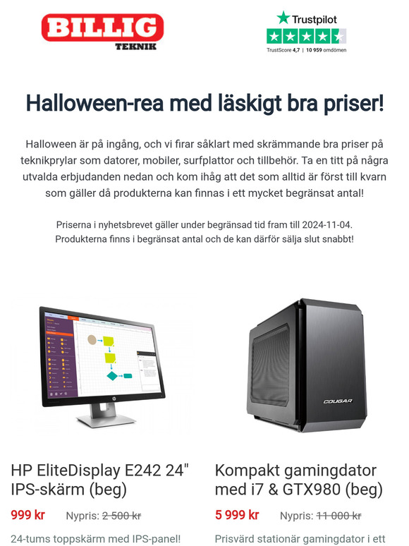 Läskigt bra reapriser på datorer, mobiler, surfplattor och tillbehör!