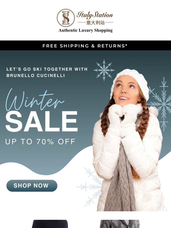 Let’s Go Ski Together! ❄️ Up to 70% Off at Brunello Cucinelli