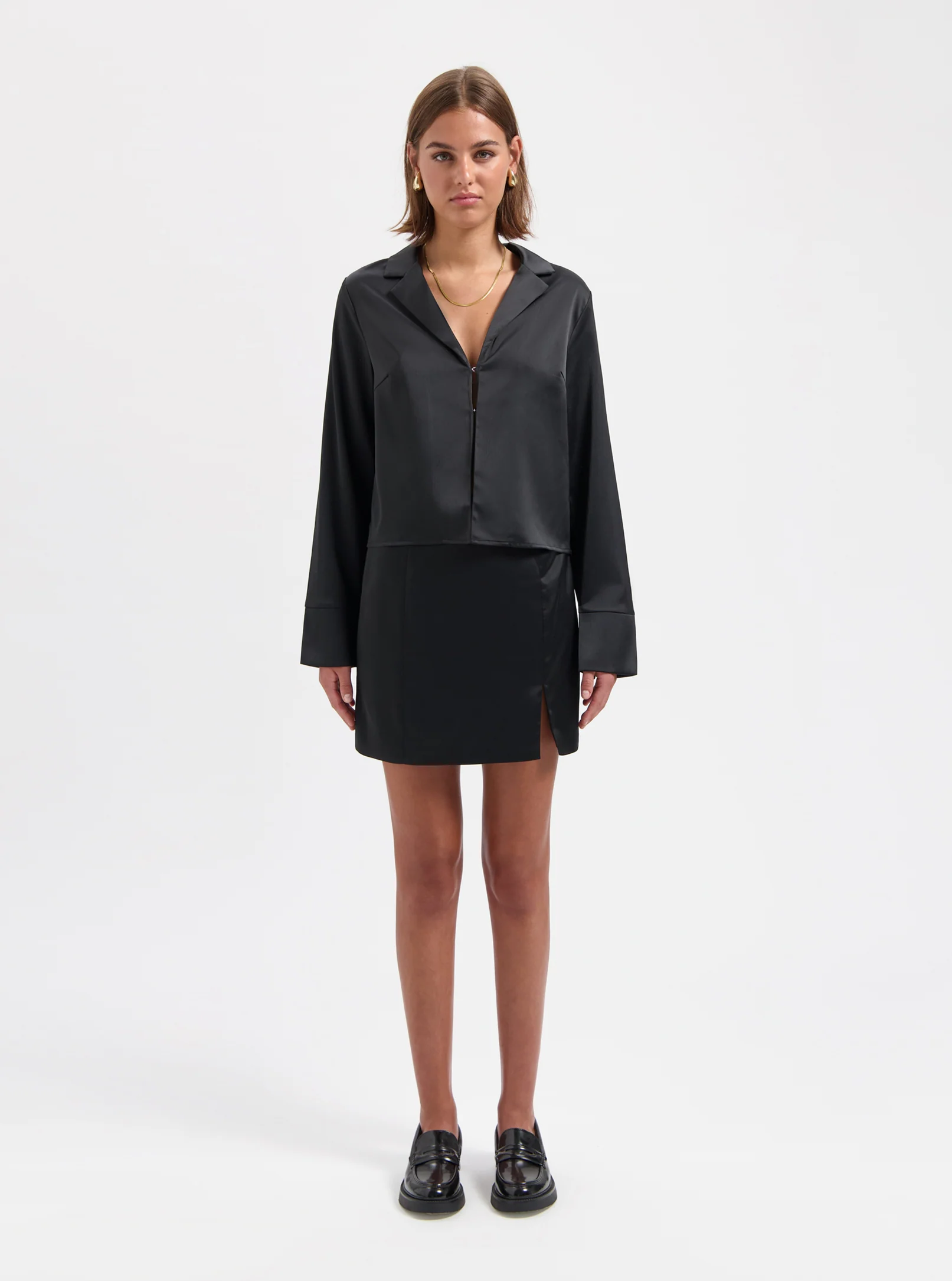 Image of Cecie Hook Eye Blouse - Black