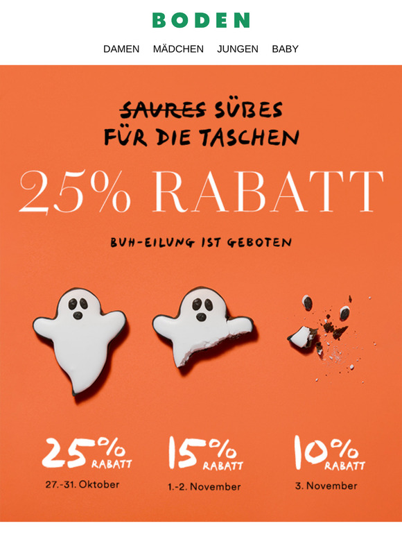 25 % RABATT auf Süßes
