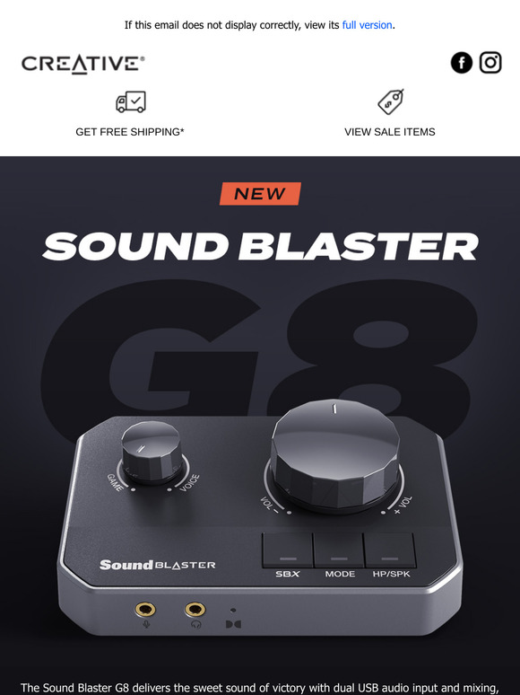 [NEW LAUNCH] Sound Blaster G8 – Hi-Res Gaming Dual USB-C Input DAC