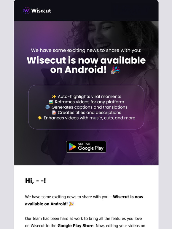🚀 Wisecut is Now Available on Android! 🎉 (iOS Coming Soon!)