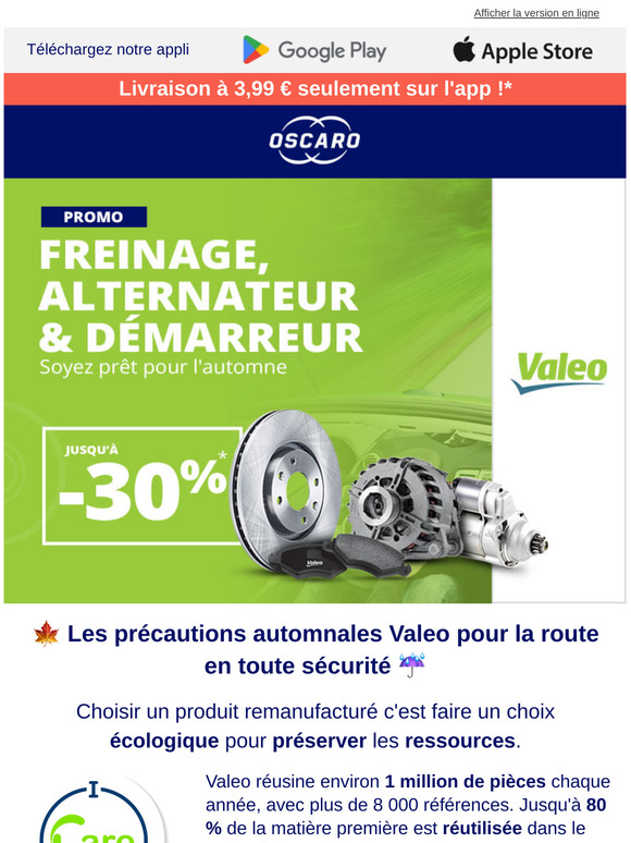 Jusqu'à -30 % sur le freinage Valeo ! 😱