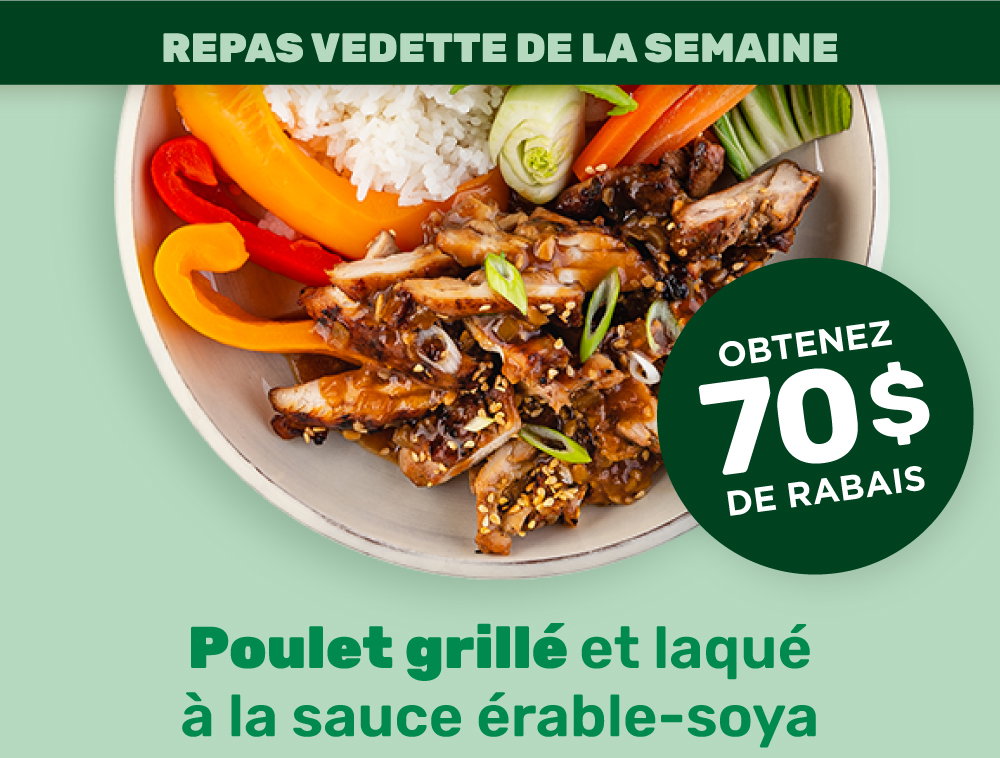 Poulet grillé et laqué à la sauce érable-soya