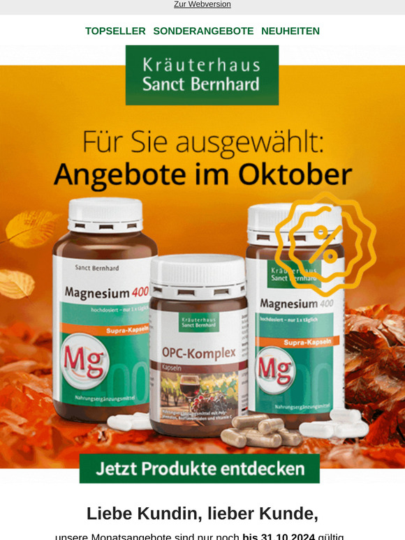 Nicht verpassen: Monatsangebote im Oktober ⏳