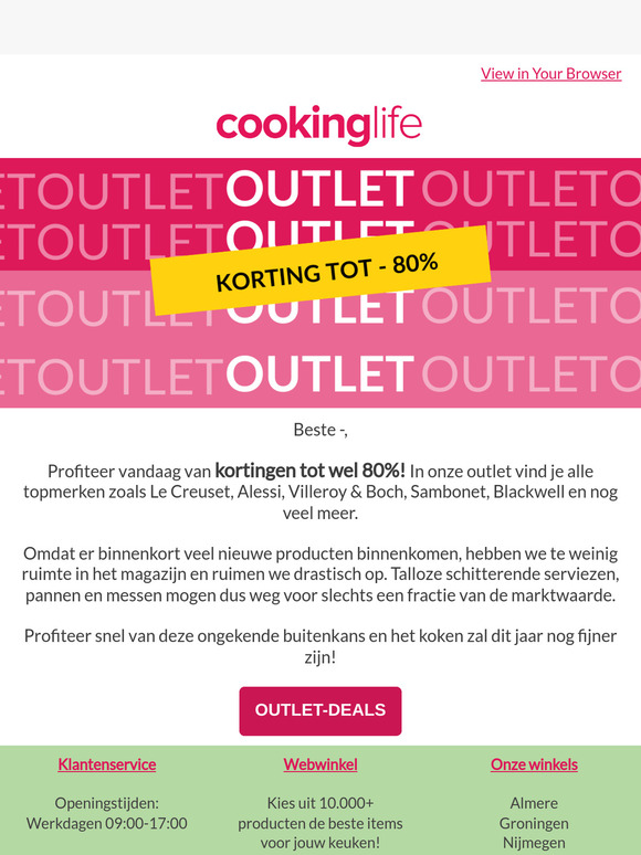 Outlet-deals tot 80% korting 😍