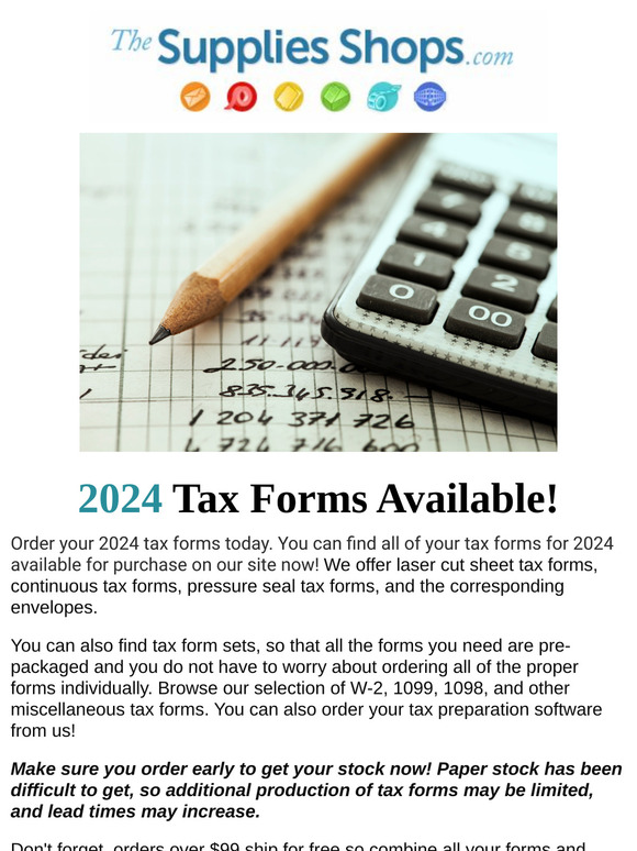 2024 Tax Forms and Envelopes Available!