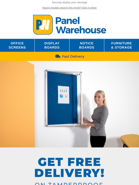 Get Free delivery on Tamperproof Noticeboards