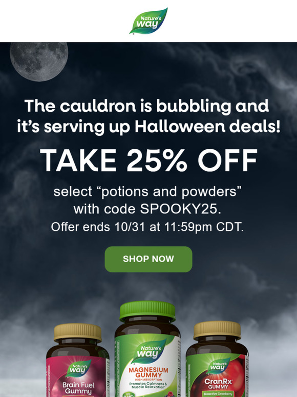 No tricks, just treats! Take 25% off spooky season picks 🎃