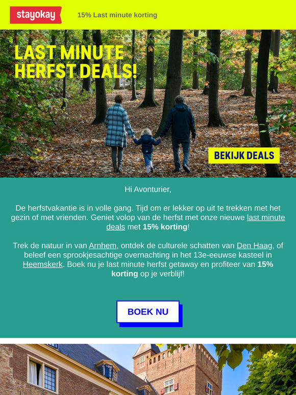 Boek met 15% last minute korting! 🔔