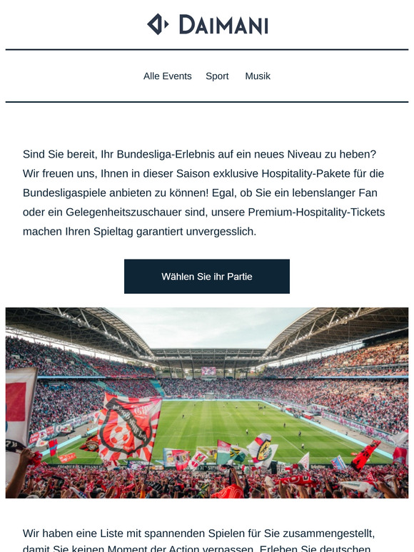 Erleben Sie die Bundesliga wie nie zuvor! VIP-Hospitality-Tickets jetzt erhältlich ⚽️