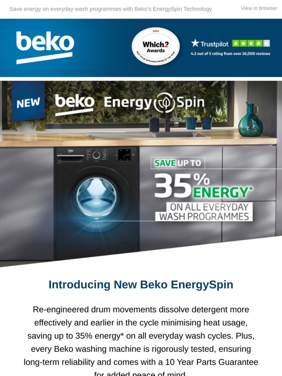 —, 🌀 revolutionise your laundry routine with *New* Beko EnergySpin