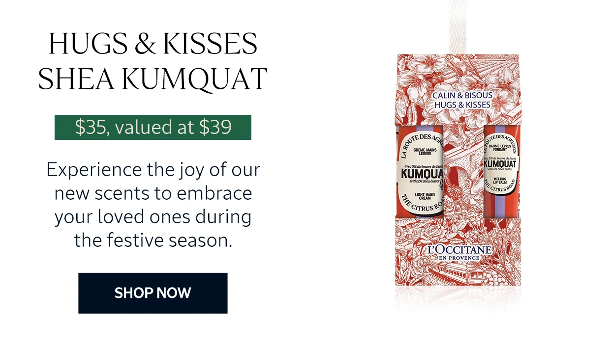 Hugs & Kisses Shea Kumquat Experience the joy of our new scents to embrace your loved ones during the festive season.
