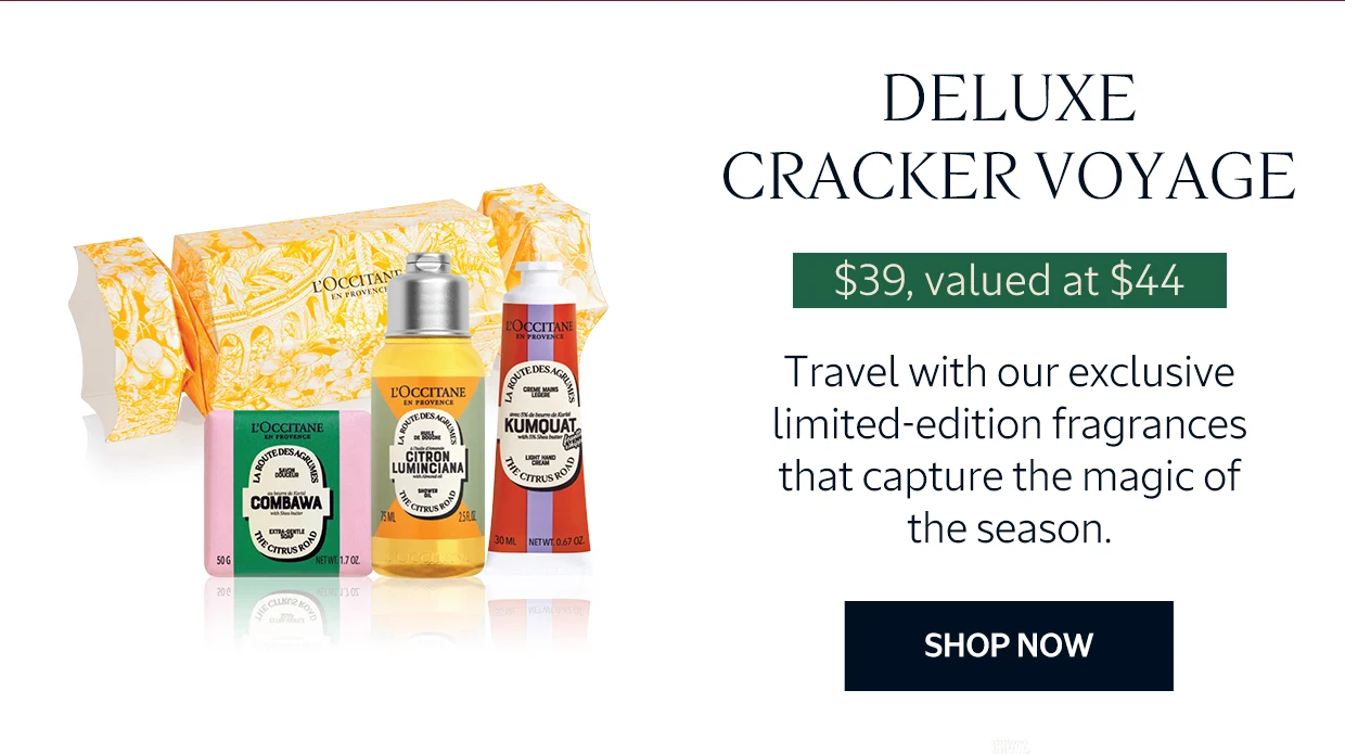 Deluxe Voyage Cracker Travel with our exclusive limited-edition fragrances that capture the magic of the season.