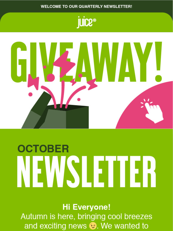NEW NEWSLETTER, NEW GIVEAWAY!
