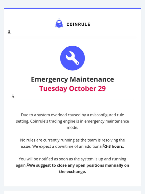 Maintenance - System Downtime