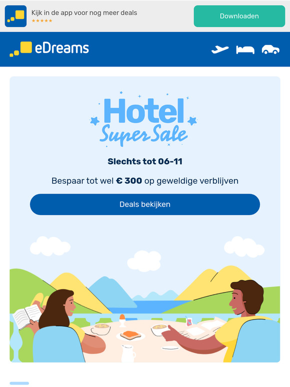 Hotel Super Sale: bespaar tot wel € 300 🎉
