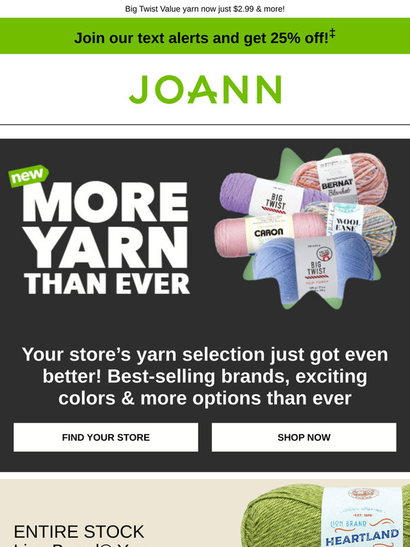 JoAnn Fabric and Craft Store 🧶 The BEST instore yarn selection is