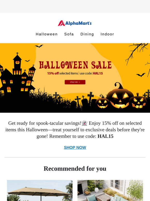 🎃 Halloween Sale: 15% OFF Selected Items Only!
