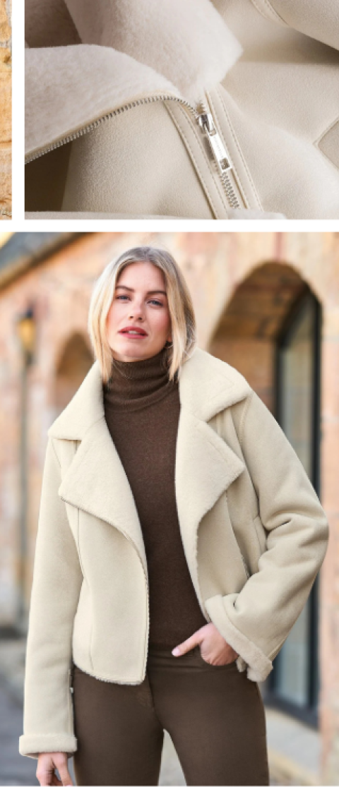 Rino & Pelle Faux Sheepskin Biker Jacket