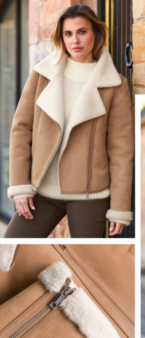 Rino & Pelle Faux Sheepskin Biker Jacket