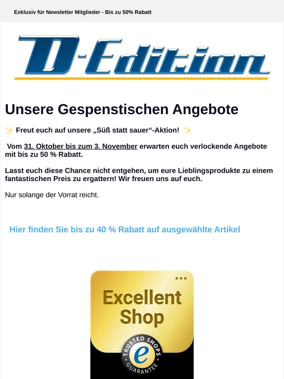 Unsere Halloween Angebote 🎃 vom 31.10.2024 - 03.11.2024  ⏰