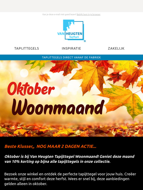 🍂 Alleen vandaag en morgen nog Oktober woonmaand actie