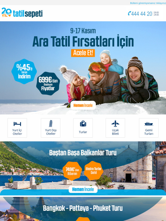 %45'e Varan İndirimlerle 9-17 Kasım Ara Tatil Fırsatlarını Değerlendirmek İçin Acele Et, Hemen İncele!