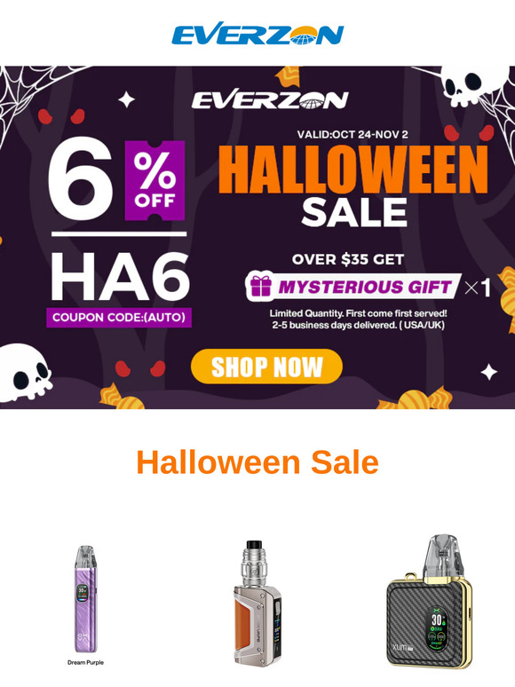 👻Happy Halloween! Countdown to 6% OFF + Mysterious Gift!🎃