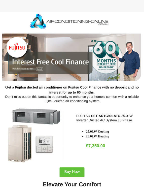 Anticipate Black Friday Deals with Fujitsu Ducted Systems! Lock in 60 Months Interest-Free