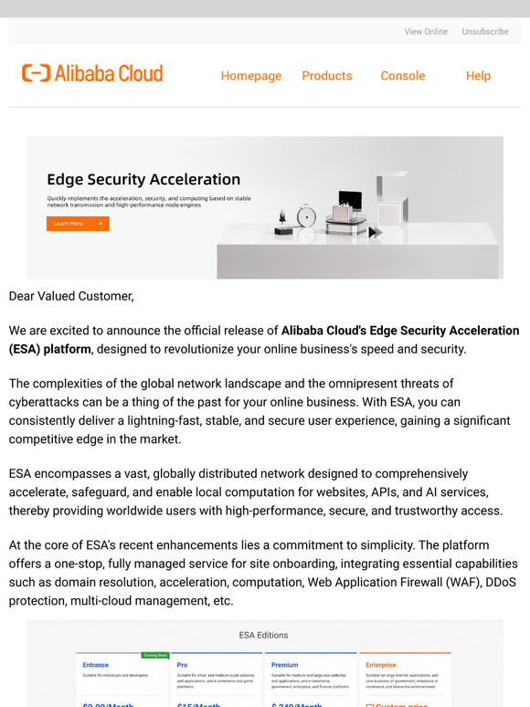 【Major Product Launch】 Introducing Edge Security Acceleration (ESA)