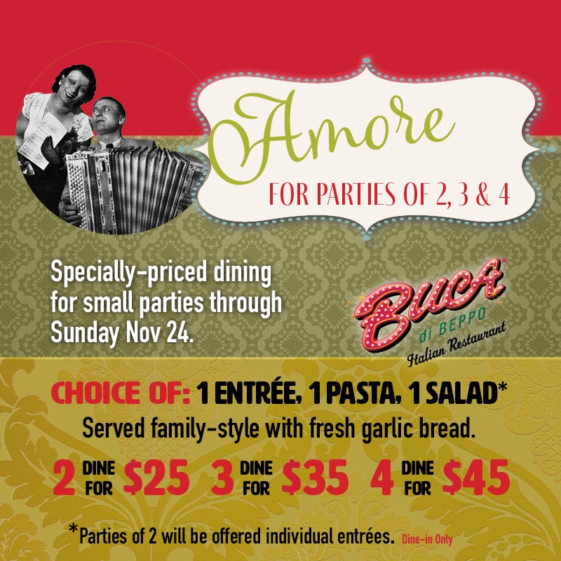 Buca di Beppo Introducing Buca di Beppo s New Amore Menu Milled