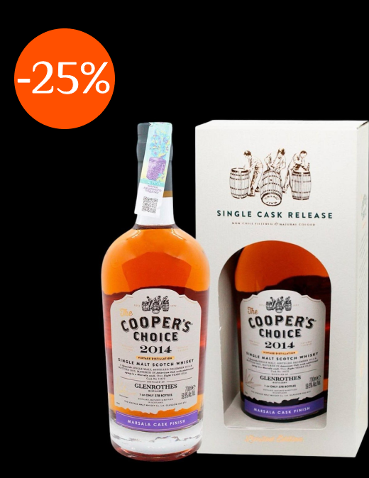 Віскі односолодовий The Vintage Malt Whisky Cooper's Choice Glenrothes 2014 Marsala Cask Finish 0,7 л