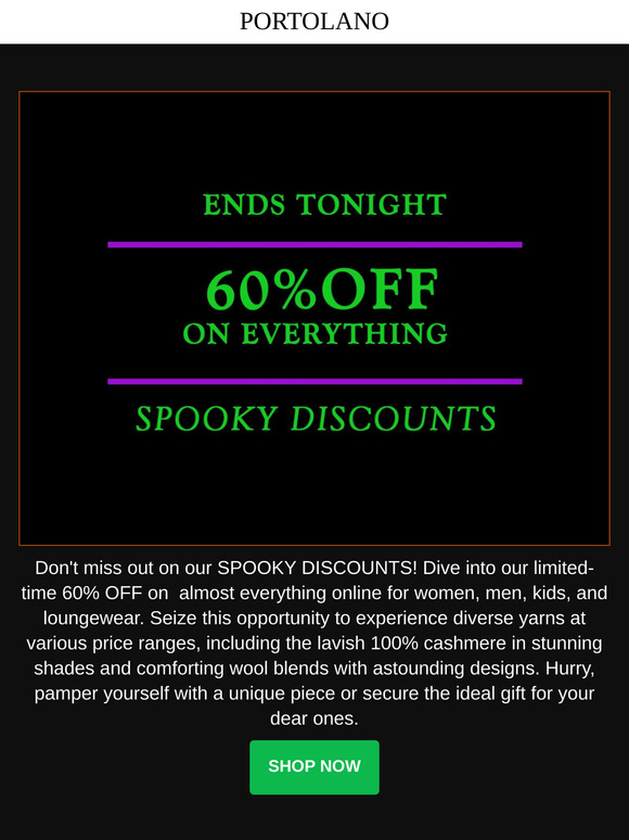 60%OFF ends TONIGHT! 👻
