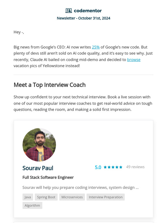 Interview like a pro + help from mentors