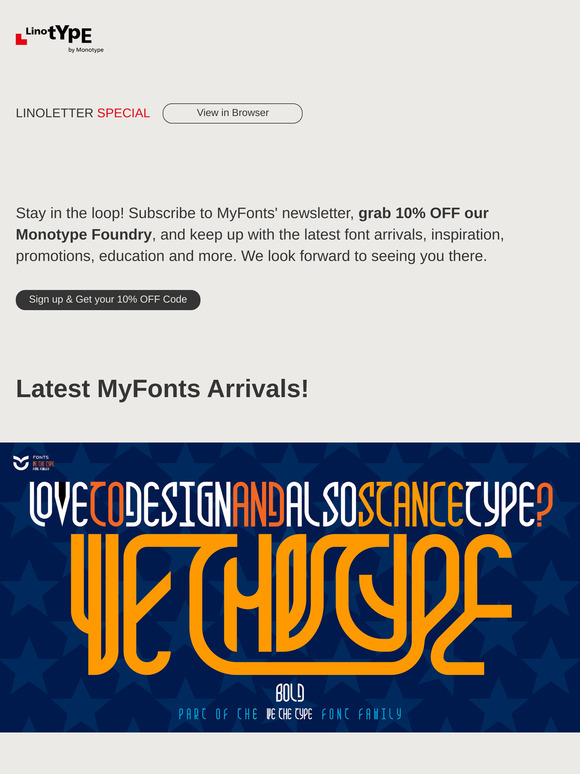 Latest arrivals at MyFonts
