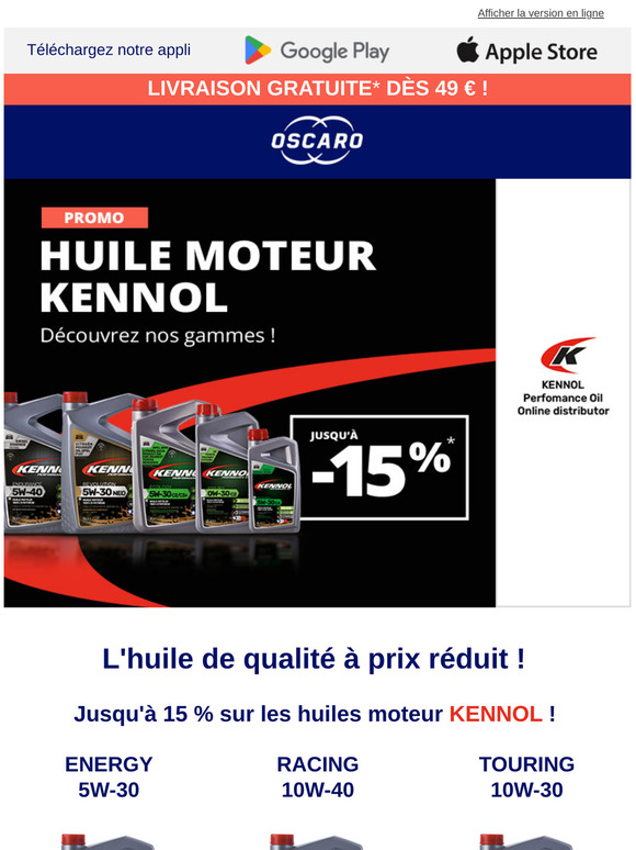 Promo jusqu'à -15% sur toutes les huiles KENNOL !⚡